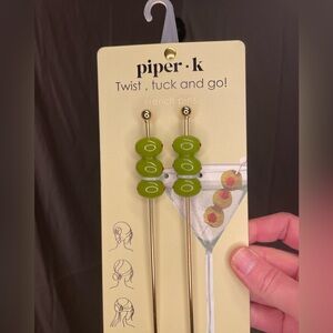 Piper K Martini Olive Green and Gold French Hair Pins